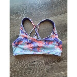 Ivivva Girls Lululemon Active Sports Bra Criss‎ Cross Back Floral Print 12 #4
